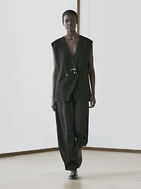 Long double-breasted vest