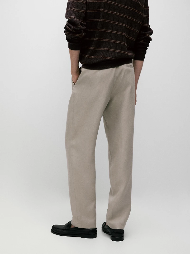 Tapered fit linen pants