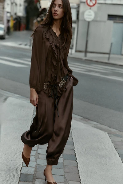 CHEMISE FLUIDE À VOLANTS
