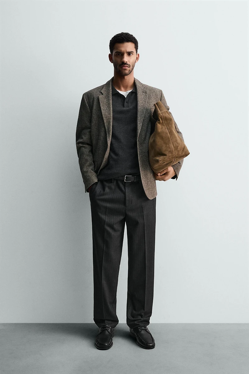 PANTALON EN FLANELLE À CHEVRONS