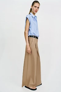 WIDE LEG BELTED PANTS