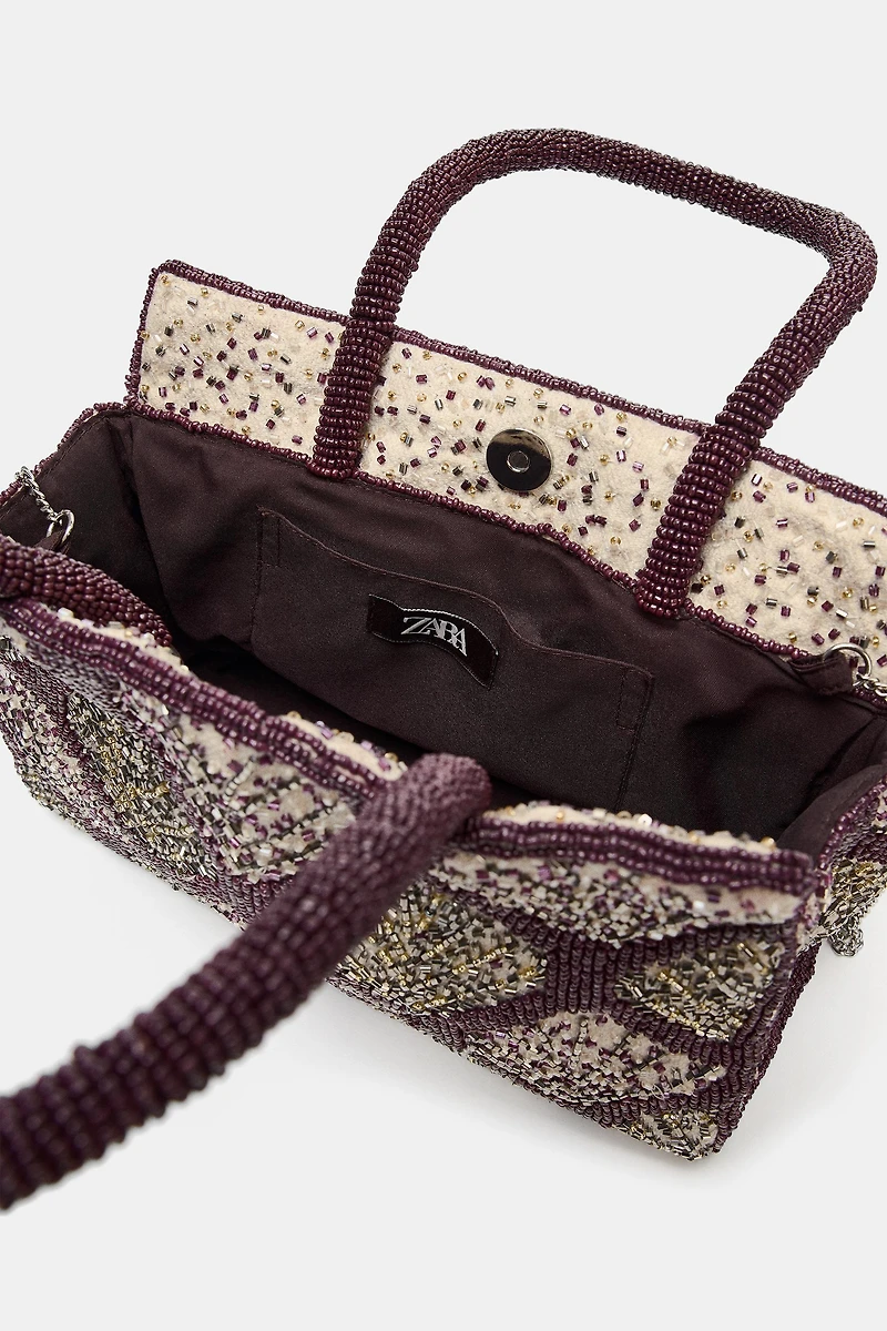 SPARKLY BEADED SHOPPER BAG