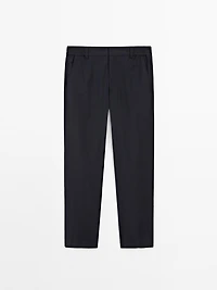 Wool blend jogger fit trousers