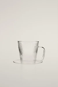 BOROSILICATE GLASS COFFEE CUP AND SAUCER