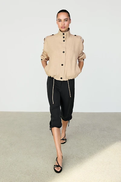 Veste bomber fluide 100 % lin