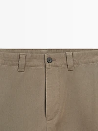 Relaxed fit cotton trousers