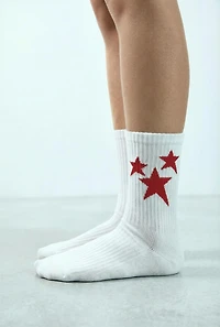 THREE-PACK OF STAR MID-CALF SOCKS