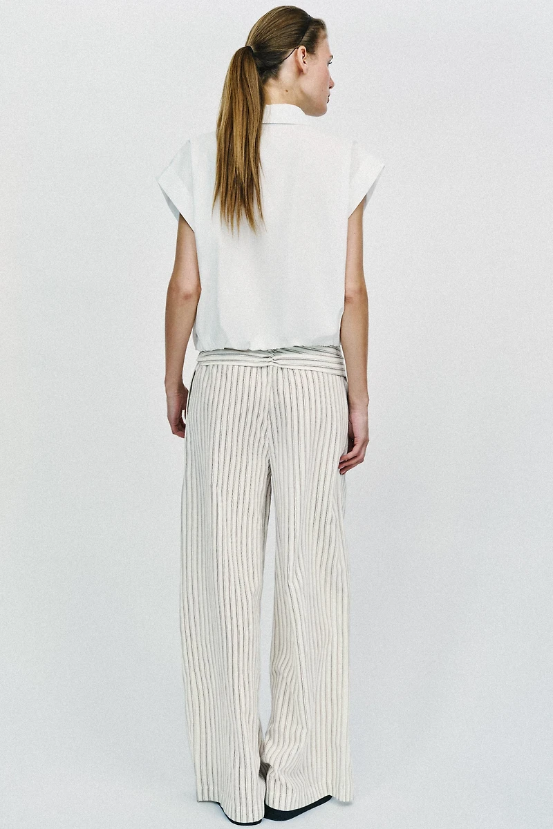 WIDE LEG SCARF PRINT PANTS