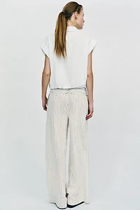 WIDE LEG SCARF PRINT PANTS
