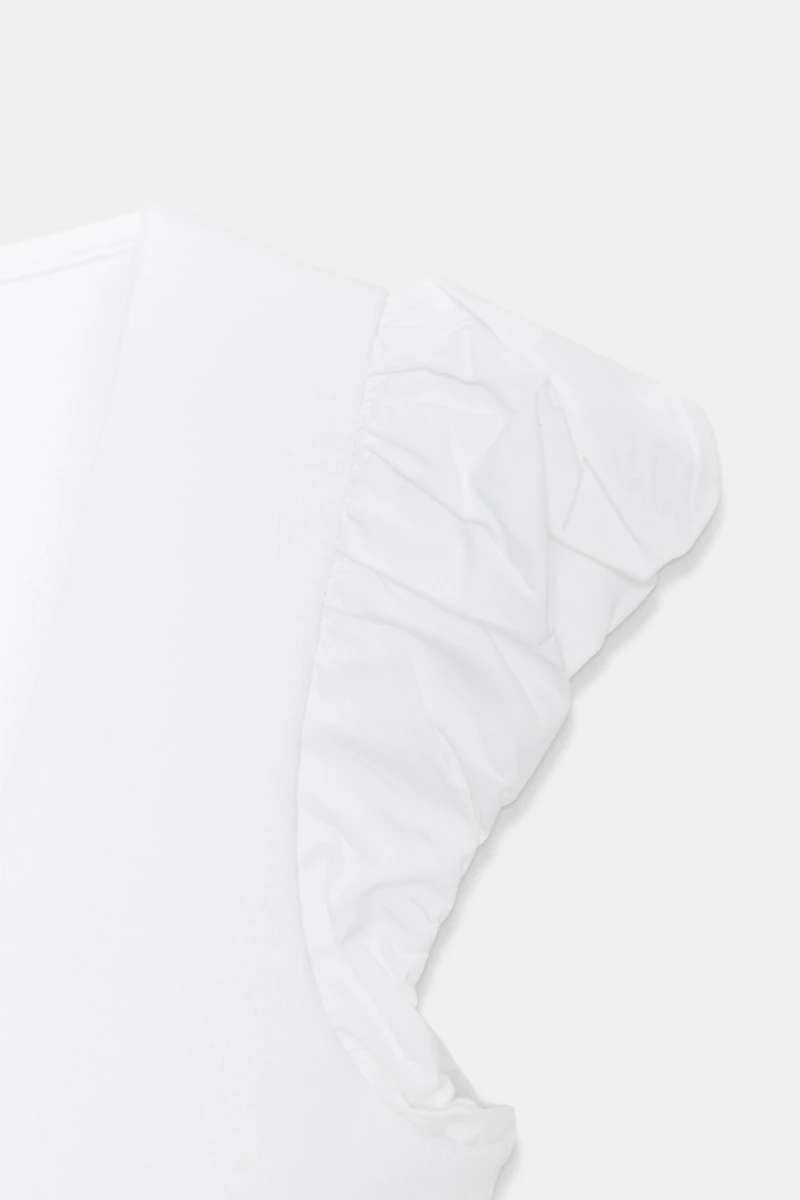 CONTRAST BOW T-SHIRT