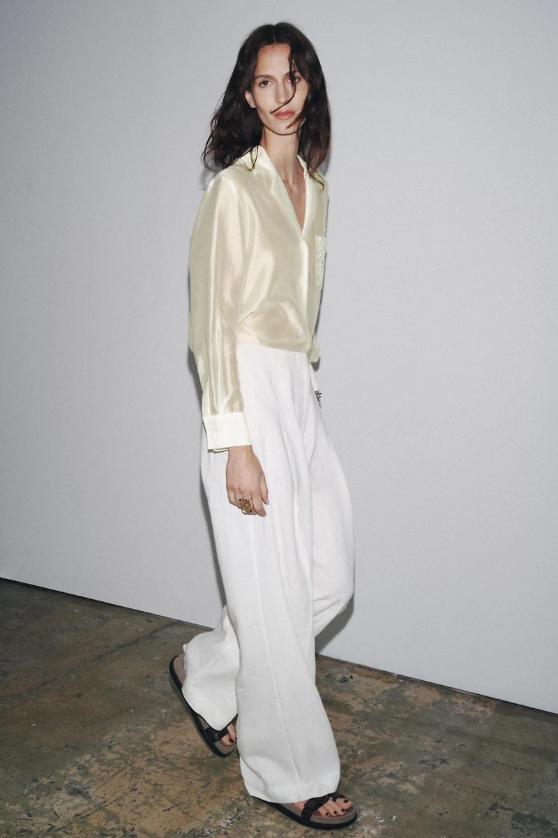 ZW COLLECTION EMBROIDERED POCKET SHIRT