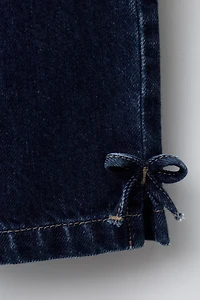 DENIM CULOTTES WITH BOWS