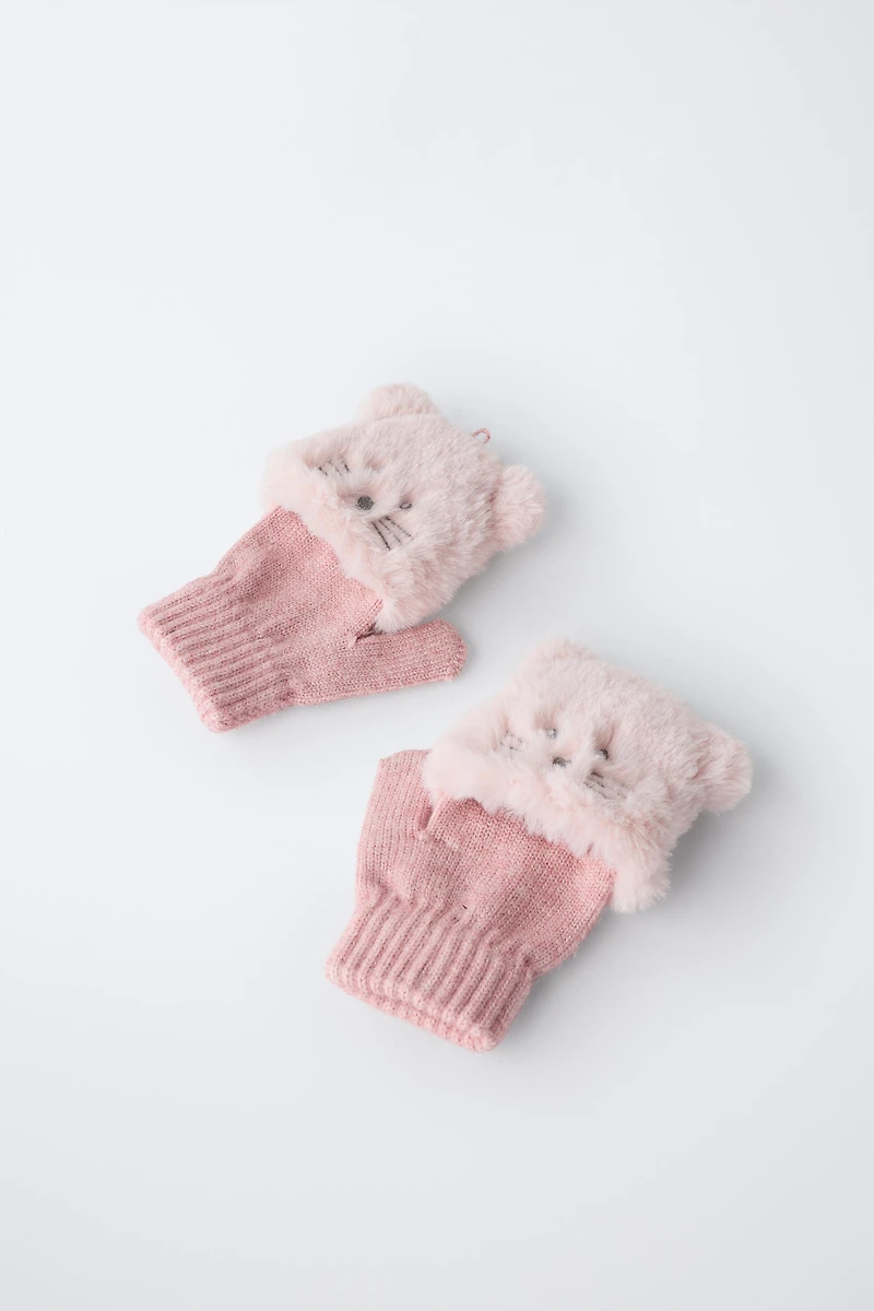 GANTS MITAINES EFFET POIL DE SOURIS