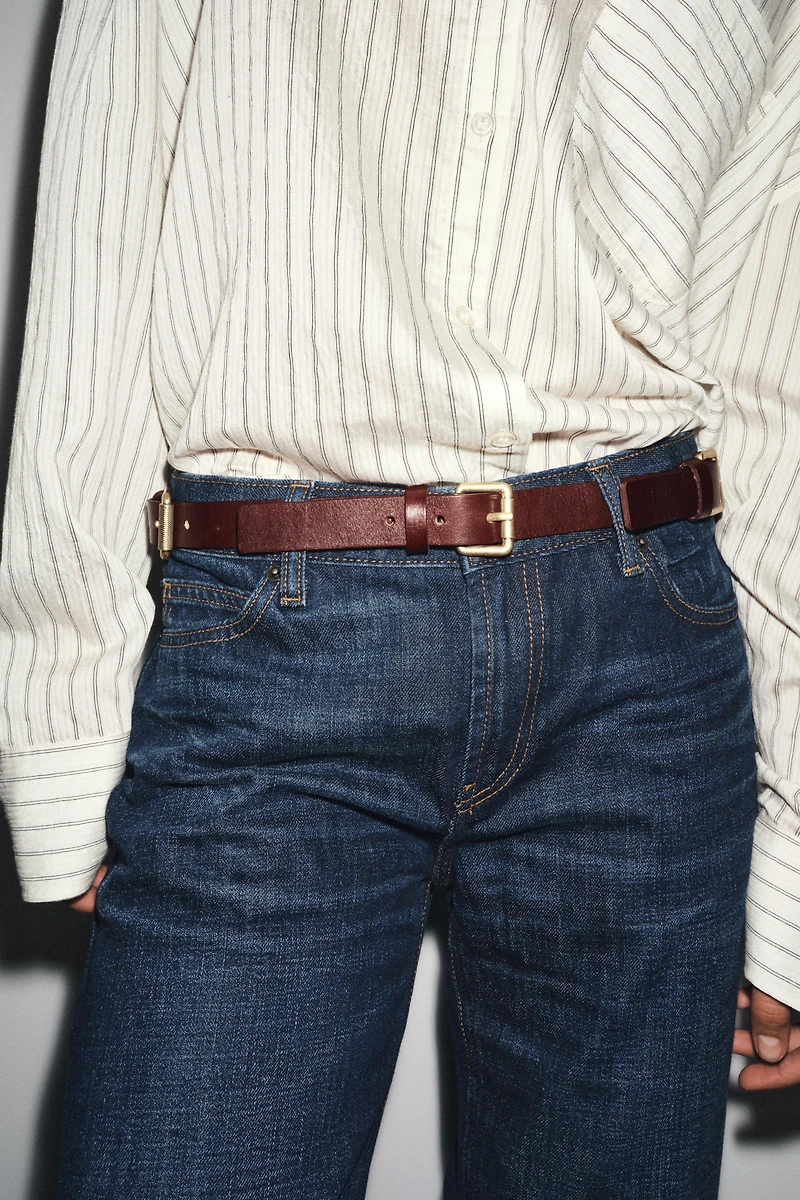 LEATHER MULTI-POSITION BUCKLE BELT