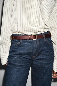 LEATHER MULTI-POSITION BUCKLE BELT
