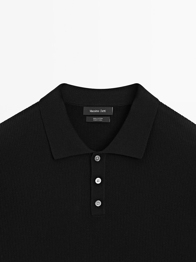 Polo en maille 100 % coton à bord-côte