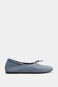 NEOPRENE EFFECT BALLET FLATS WITH PULL TAB