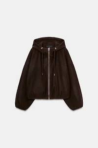 SOFT HOODIE OVERSIZED BOMBER JACKET