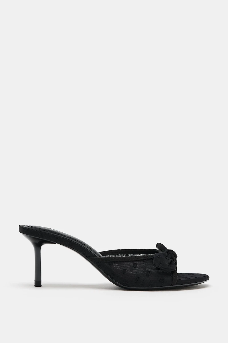MESH HEELED SANDALS