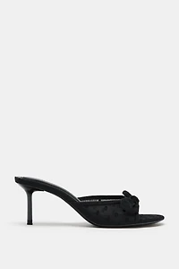 MESH HEELED SANDALS