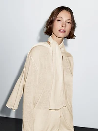 Cardigan foulard en lin mélangé