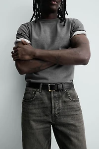 VINTAGE EFFECT LEATHER BELT