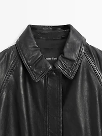 Nappa leather jacket with belt
