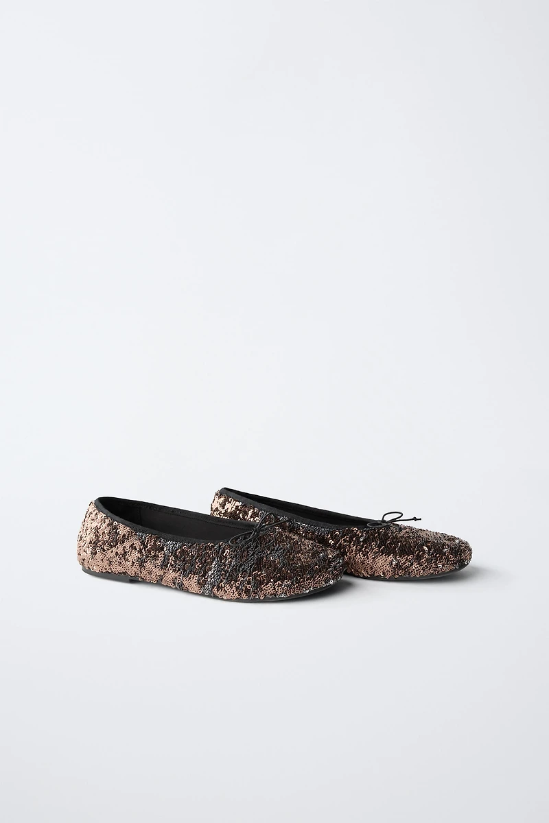SEQUIN BALLET FLATS