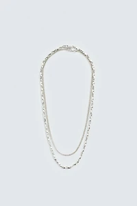 LOT DE 2 COLLIERS EN MATIÈRES VARIÉES