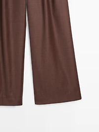 100% wool darted trousers