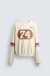 WASHED CONTRAST PRINT SWEATSHIRT