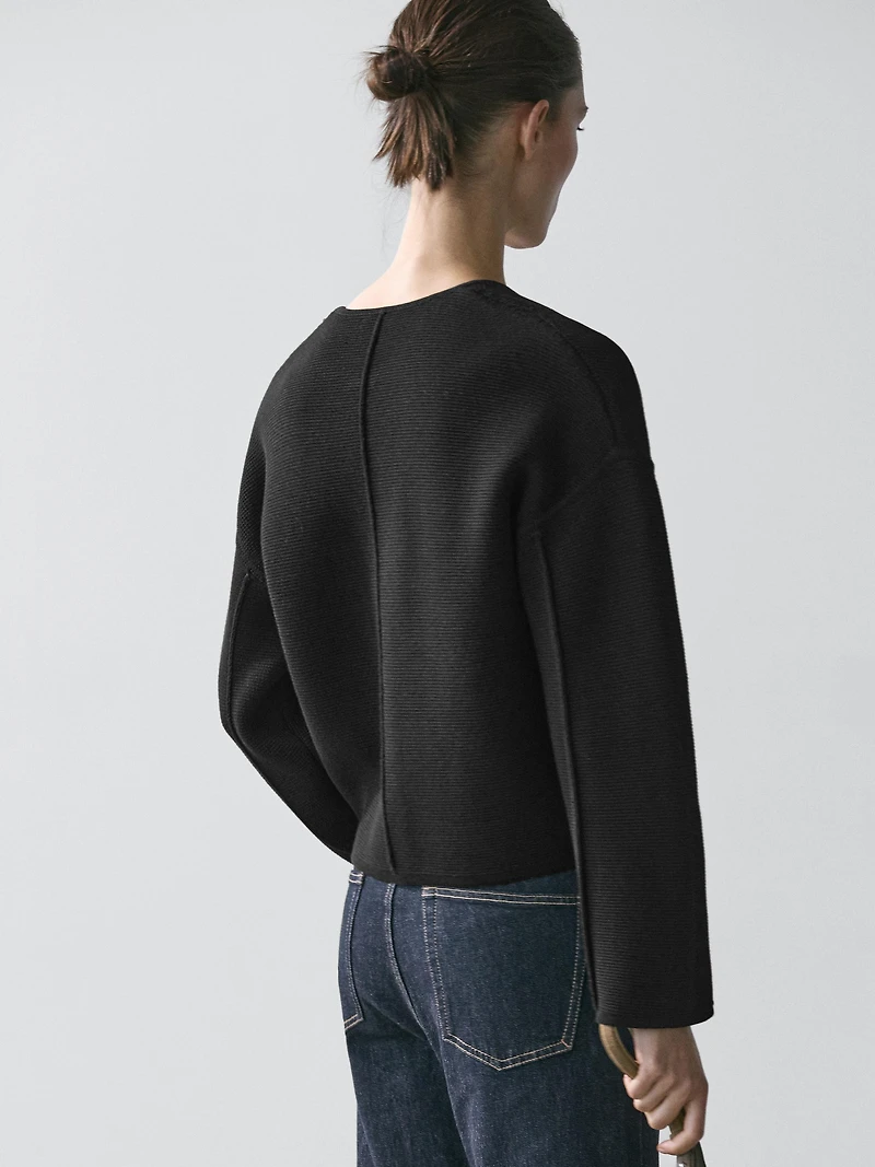 Cotton knit cardigan
