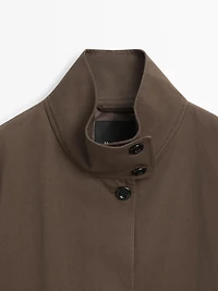 Mid-length trench coat with belt detail