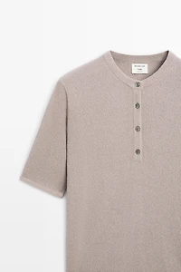 STUDIO Cotton Blend Button-Front Knit Sweater