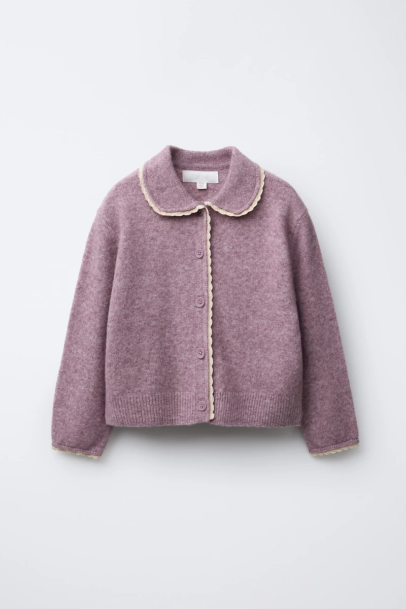 LACE TRIM CARDIGAN