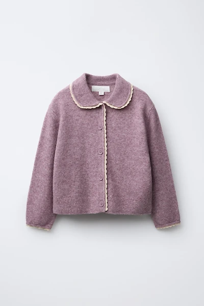 LACE TRIM CARDIGAN