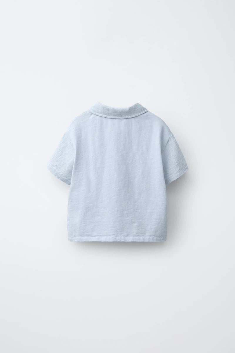 T-SHIRT TEXTURÉ COL POLO