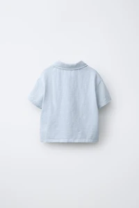 T-SHIRT TEXTURÉ COL POLO
