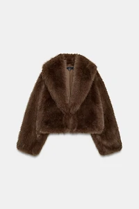 SHORT FAUX FUR COAT