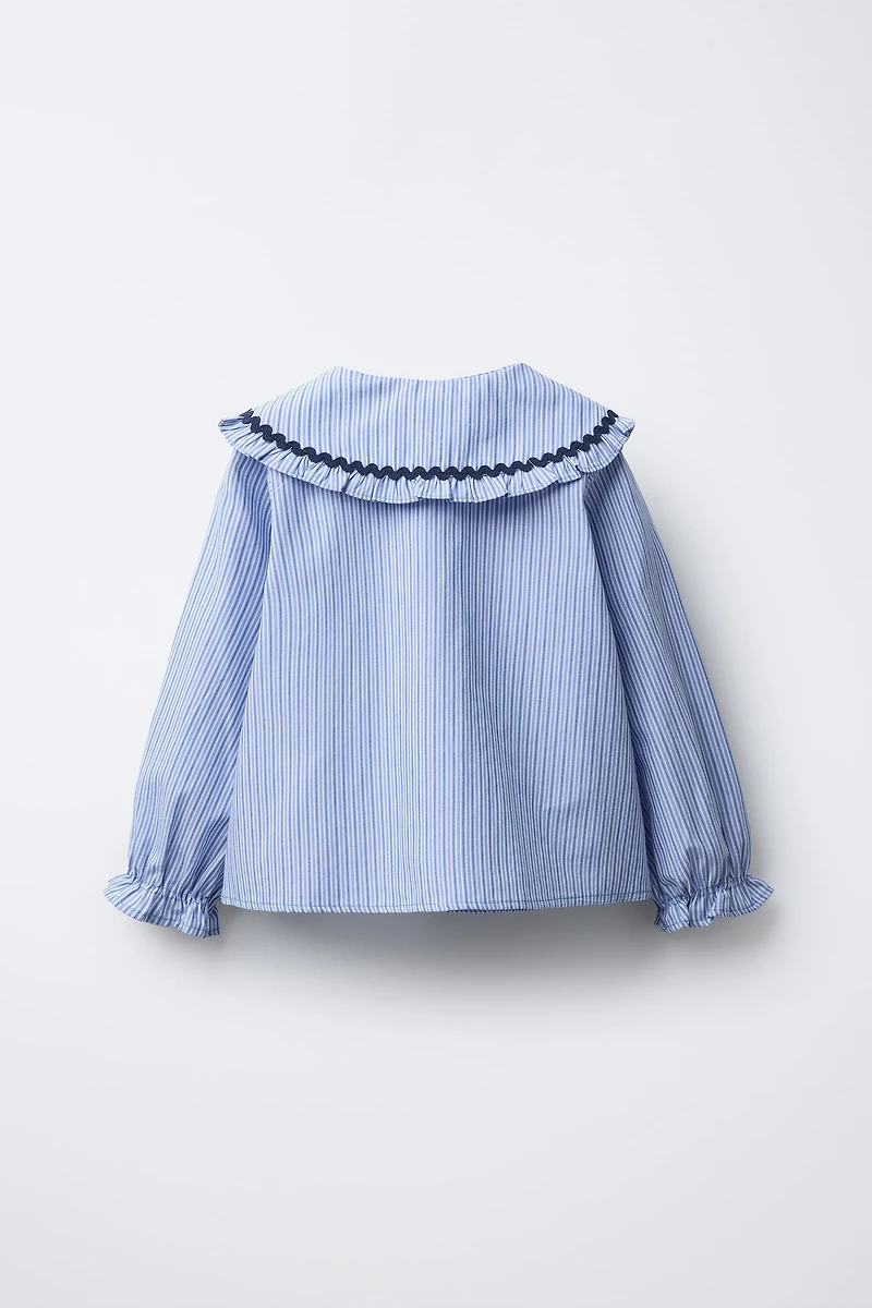 PETER PAN COLLAR SHIRT WITH RICKRACK TRIM