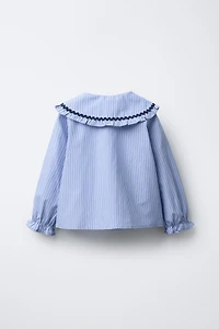 PETER PAN COLLAR SHIRT WITH RICKRACK TRIM