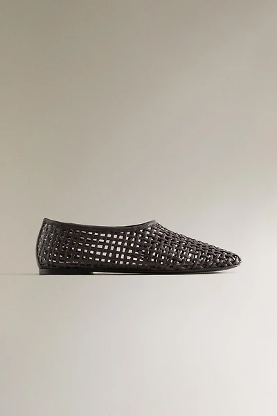 BRAIDED LEATHER BALLET FLATS