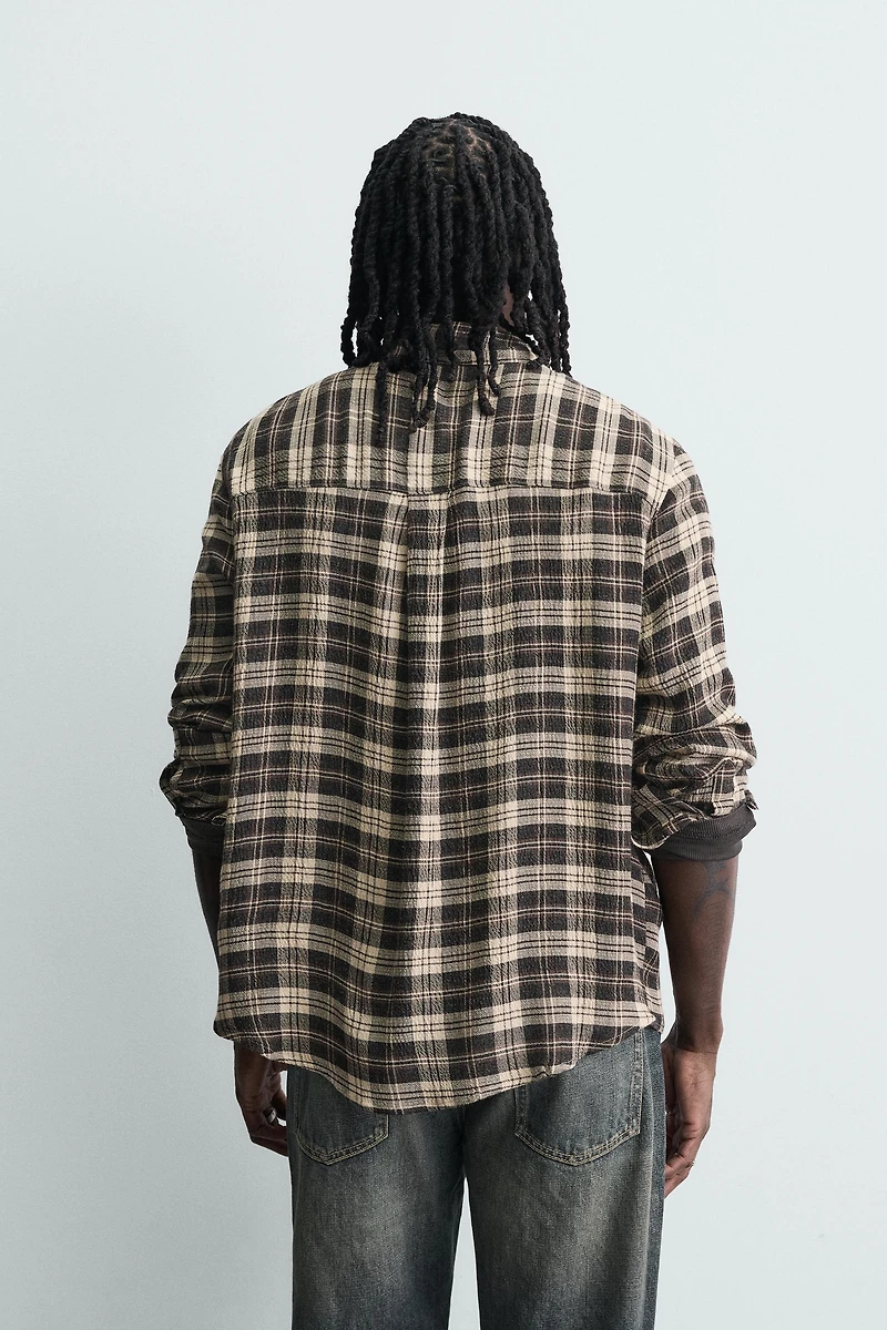 RELAXED FIT PLAID SHIRT