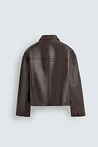 LEATHER BOXY FIT JACKET