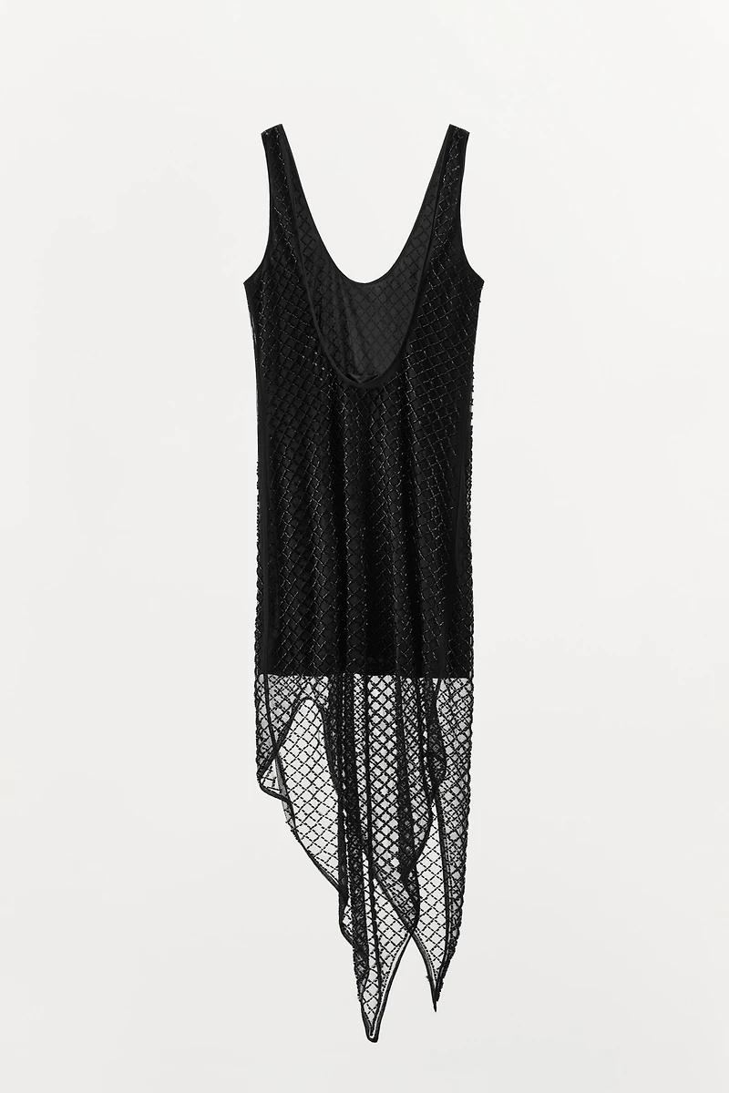 ASYMMETRIC BEADED DRESS