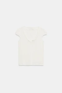 CONTRAST V-NECK T-SHIRT