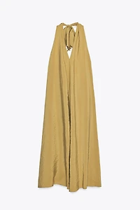 FLOWY HALTER MIDI DRESS