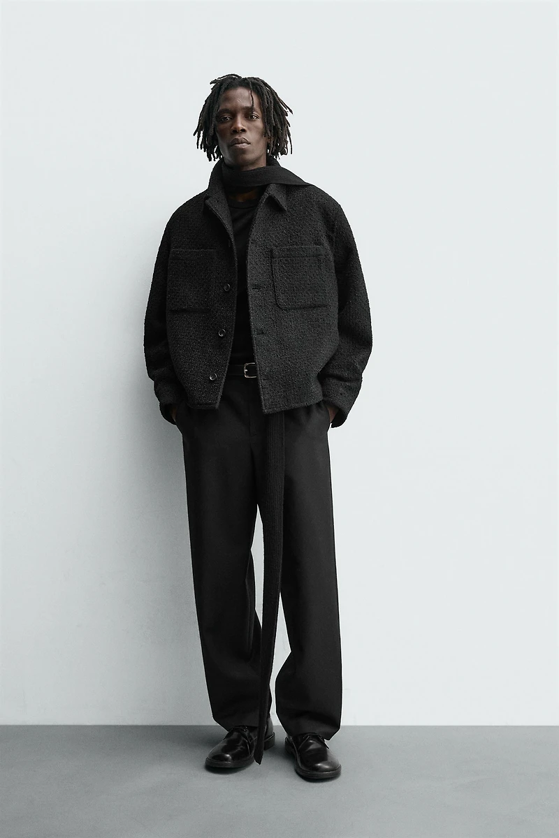 TEXTURED POCKET OVERSHIRT