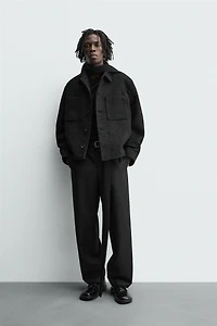 TEXTURED POCKET OVERSHIRT