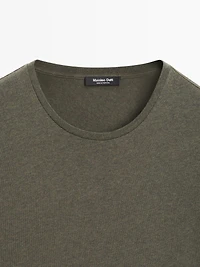 Lightweight short sleeve cotton melange T-shirt